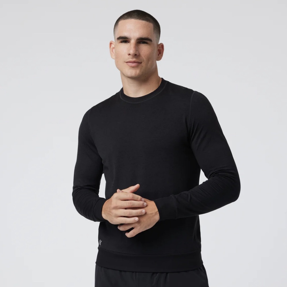 NWT Vuori Men's Ponto Performance Crewneck Sweatshirt - Black Heather (sz: L)